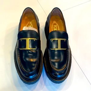 Tod’s Classic Platform Loafers with Logo on Top